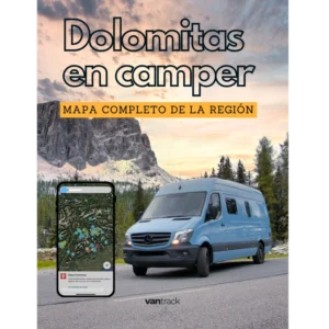 Mapa dolomitas en furgoneta camper o autocaravana